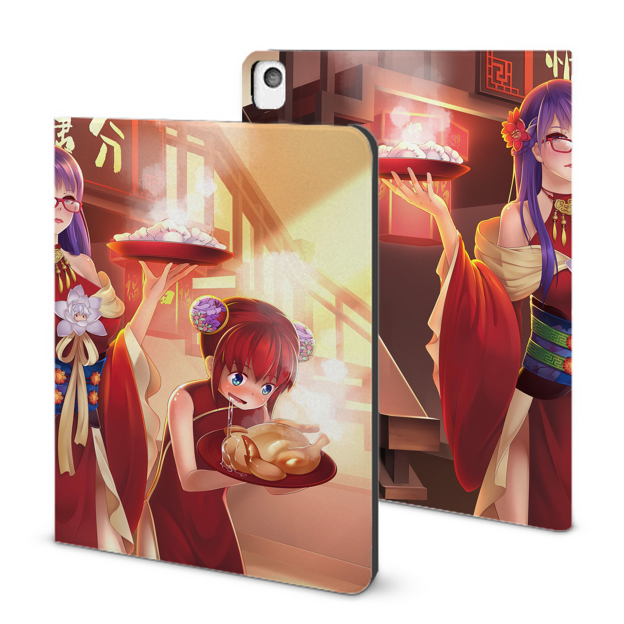 （画像用） ぎんたま 坂田銀時（さかたぎんとき） 神楽 志村新八（しむら しんぱち） GINTAMA Sakata Gintoki Kagura Shimura Shinpachi IPadケース ペンホルダー付き ブックスタイルデザイン